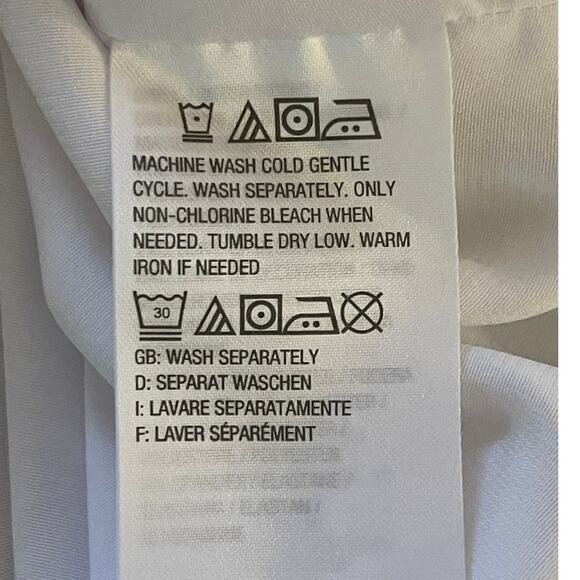 Isaac Mizrahi Live! White Size 10 Swiss Dot Chiffon Woven Peasant Blouse Top - Picture 8 of 10